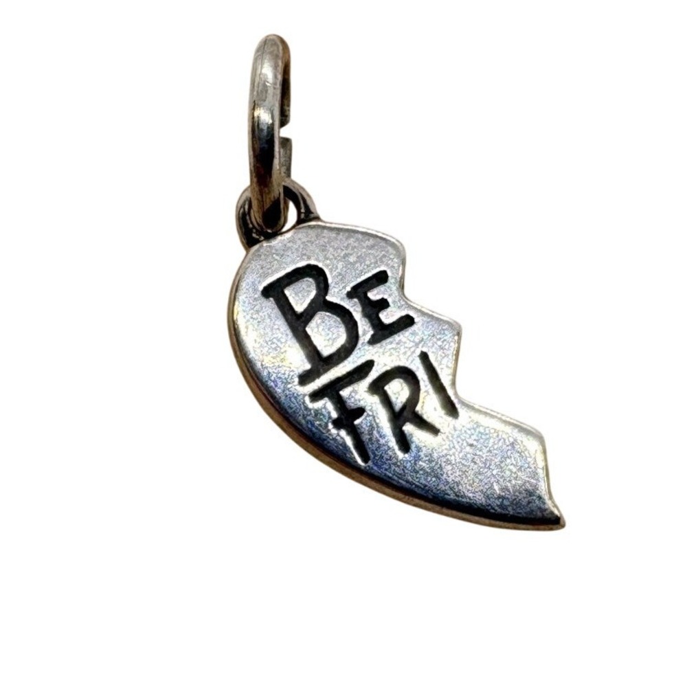 James Avery Sterling Silver Best Friends Heart Charm Half BE FRI 0.82g